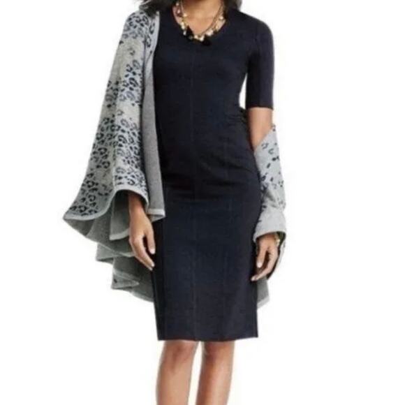 CAbi Dresses & Skirts - Cabi Black Claire Ponte Sheath Half Sleeve Knee Length Dress Size 8
